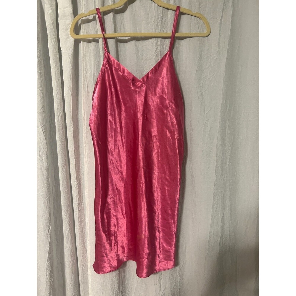 Vintage 90s Y2K Vibes Lingerie Bubble Gum Pink Slip Dress Medium Barbie